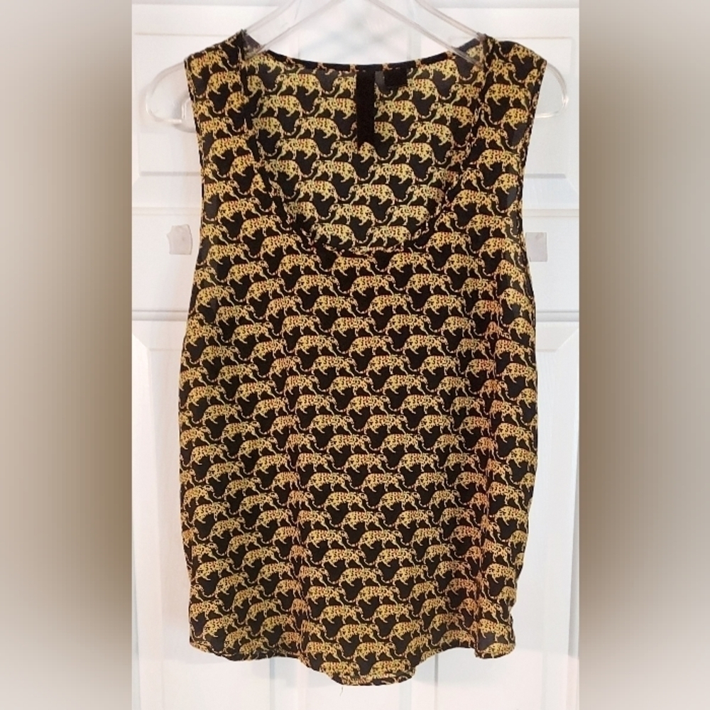 PETTYCOAT Alley Sleeveless Jaguar Print Tank Size M